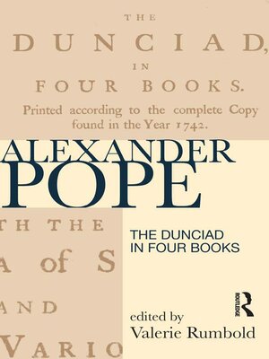 cover image of The Dunciad in Four Books